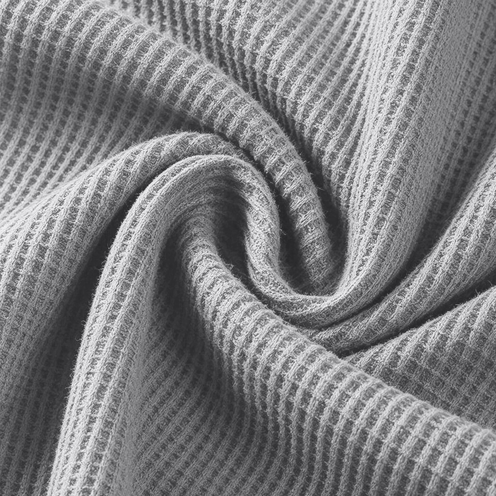 Men's Waffle Knit Crewneck Sweatshirt in Light Gray (photo 4)