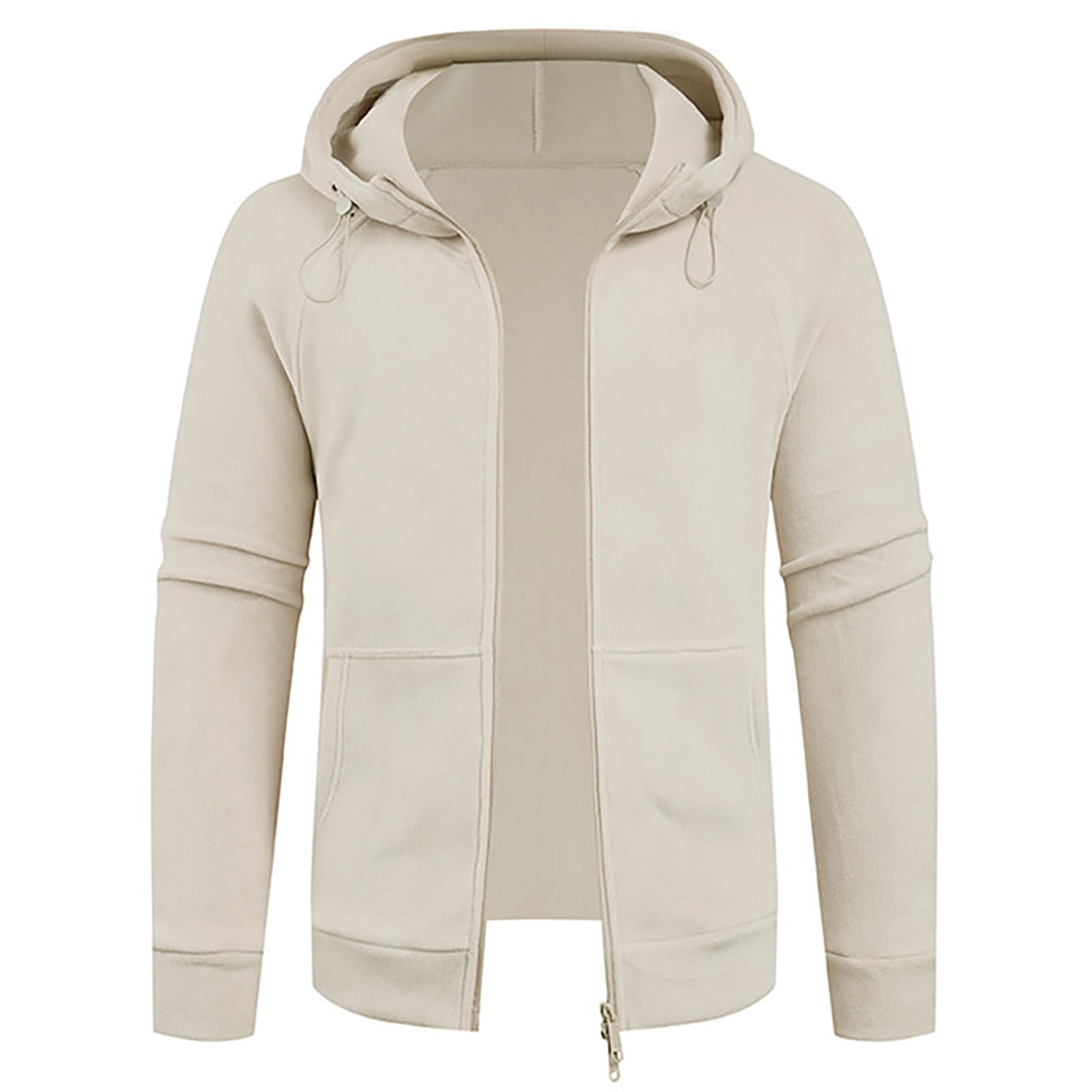Men's Sherpa Lined Full Zip Hoodie in Cream (photo 6)
