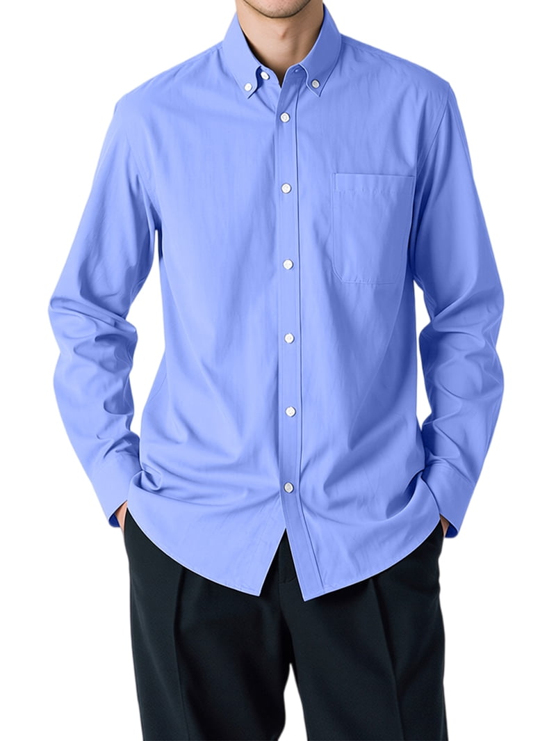 Men's Oxford Button Down Shirt in Light Blue