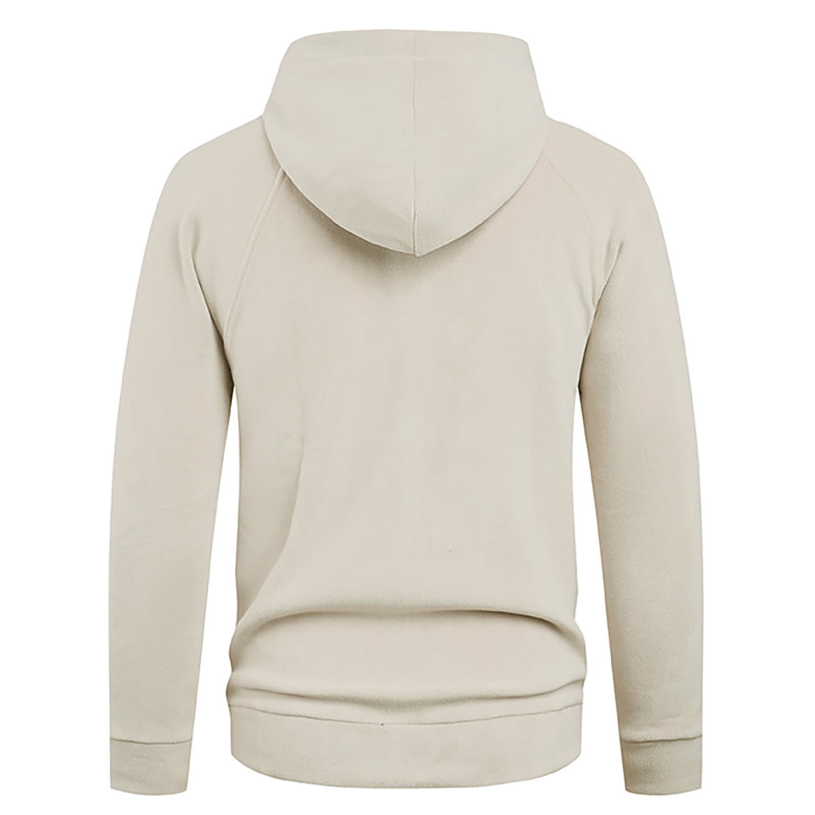Men's Sherpa Lined Full Zip Hoodie in Cream (photo 4)