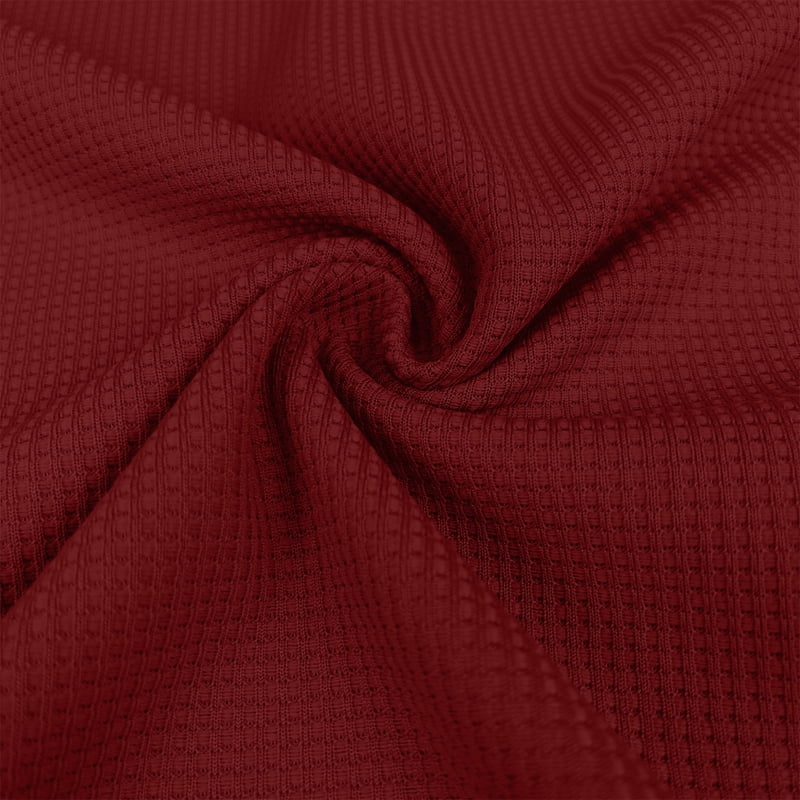 Men's Waffle Knit Long Sleeve Polo in Wine Red (photo 8)
