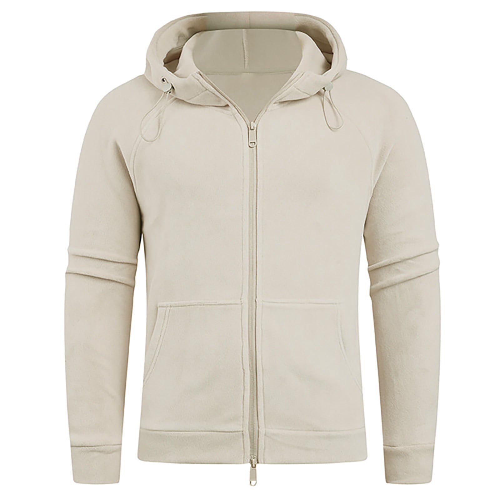 Men's Sherpa Lined Full Zip Hoodie in Cream (photo 5)
