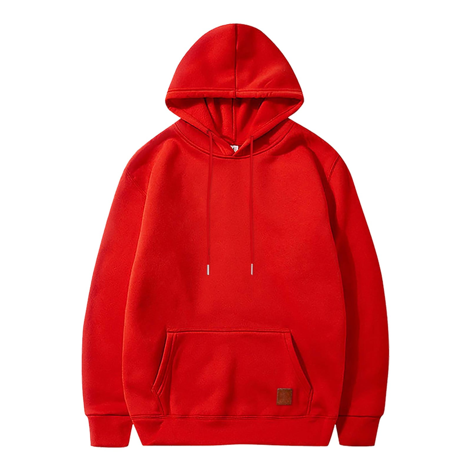 Men's Drawstring Pullover Hoodie in Red (photo 3)