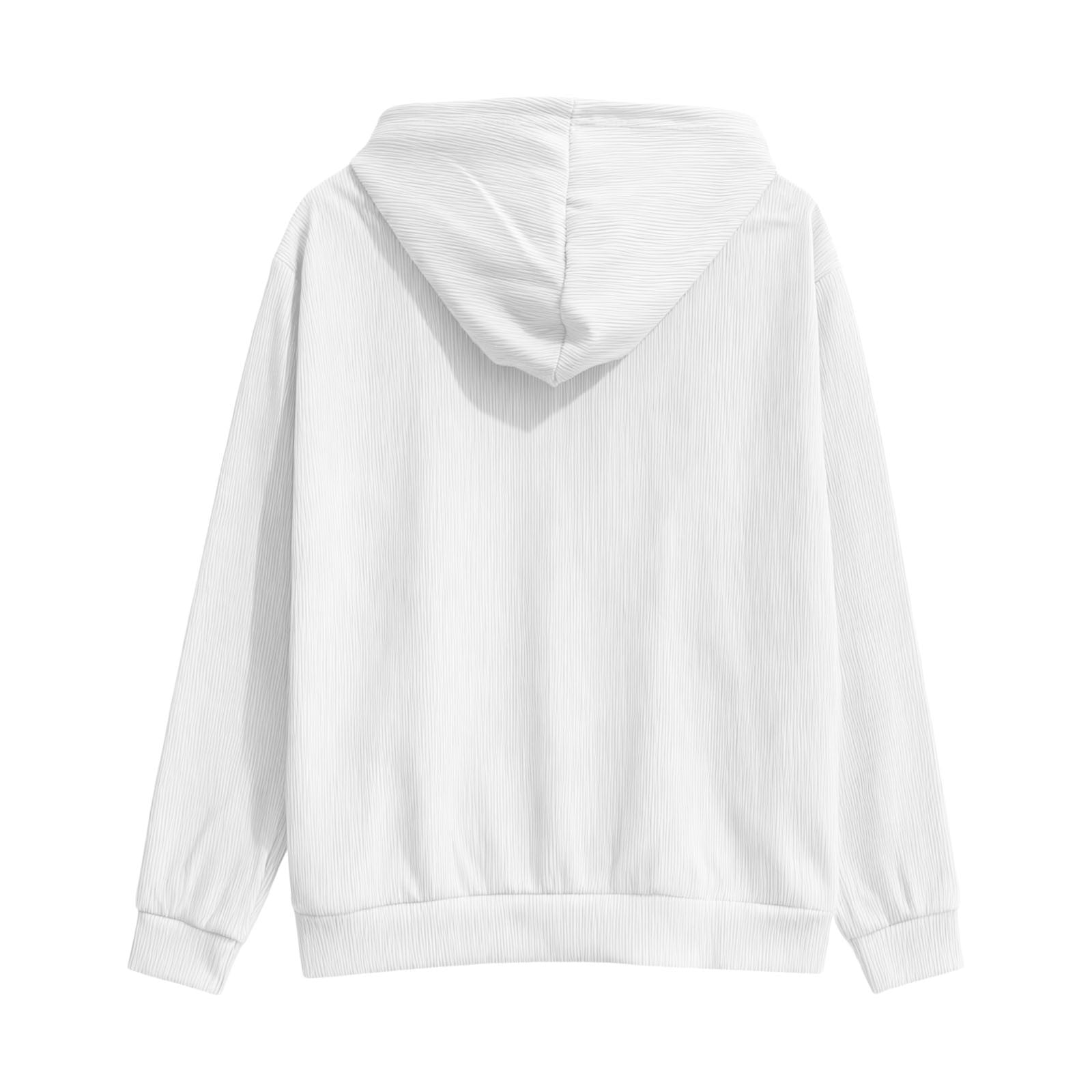 Men's Ribbed Quarter Zip Hoodie in White (photo 4)