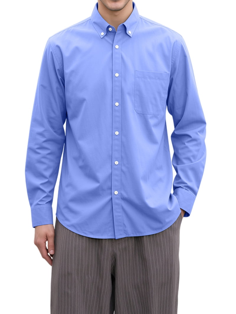 Men's Oxford Button Down Shirt in Light Blue (photo 2)
