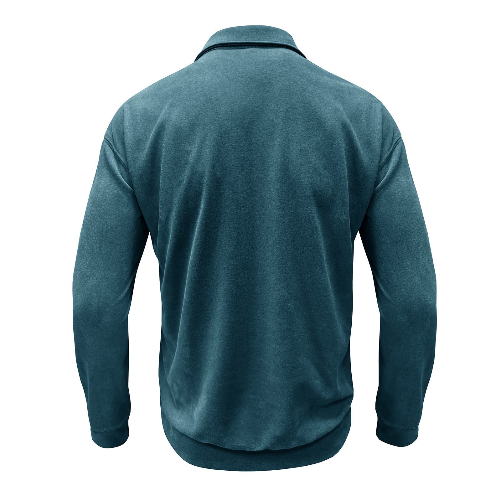 Men's Collared Quarter Zip Sweatshirt in Teal (photo 5)