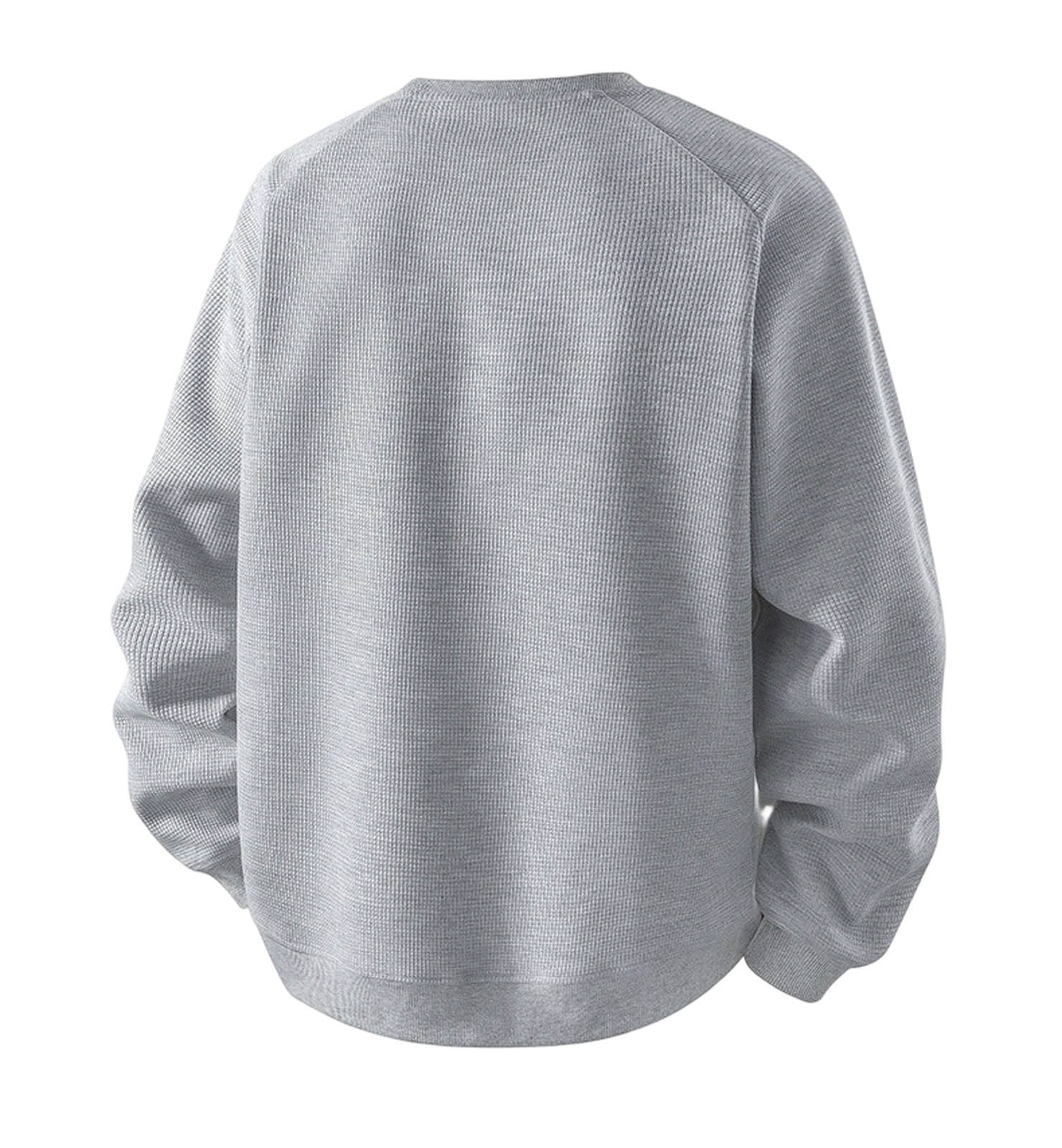Men's Color Block Raglan Crewneck Sweatshirt in Gray and Cream (photo 5)